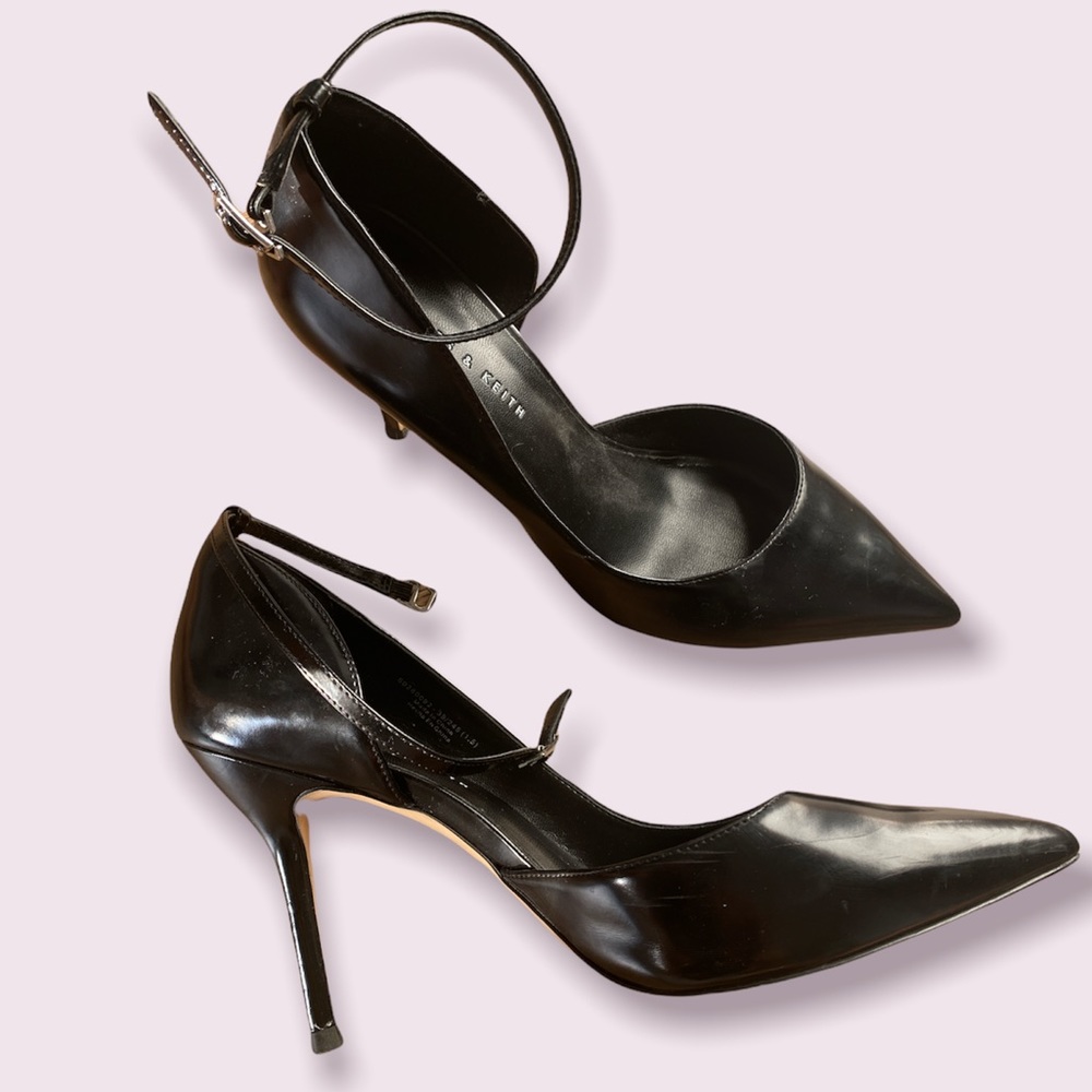 Charles & Keith Patent Leather Pumps with ankle strap